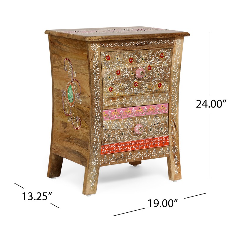 Bridgeport 24'' Tall 2 - Drawer Nightstand in Brown