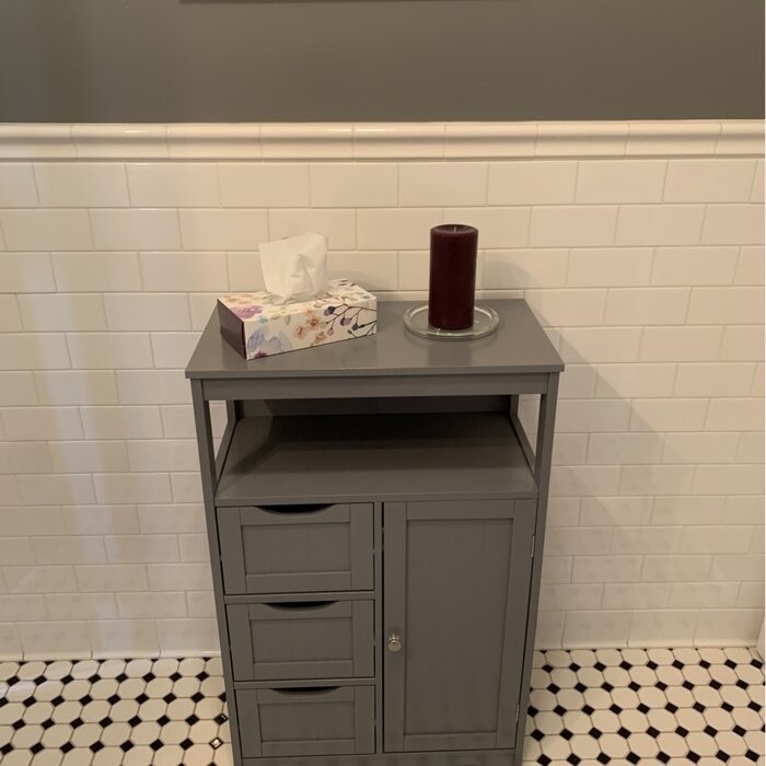 Brigit 22'' W x 34.1'' H x 11.5'' D Free-Standing Bathroom Cabinet