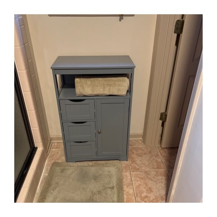 Brigit 22'' W x 34.1'' H x 11.5'' D Free-Standing Bathroom Cabinet