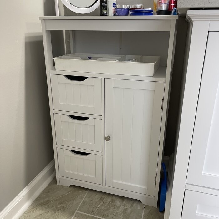 Brigit 22'' W x 34.1'' H x 11.5'' D Free-Standing Bathroom Cabinet