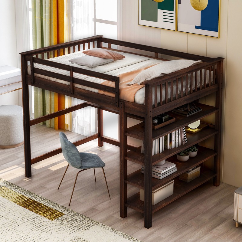 Brithny Loft Bed with Built-in-Desk by Harriet Bee