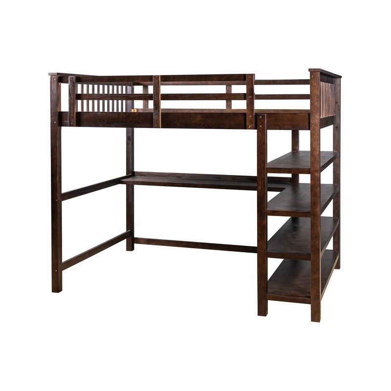Brithny Loft Bed with Built-in-Desk by Harriet Bee