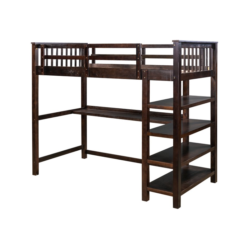 Brithny Loft Bed with Built-in-Desk by Harriet Bee