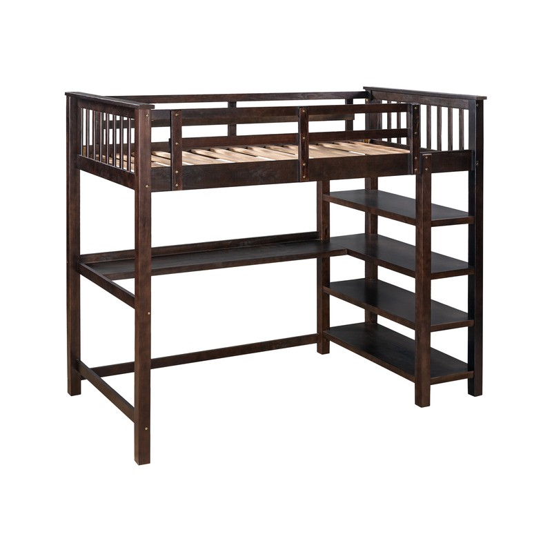 Brithny Loft Bed with Built-in-Desk by Harriet Bee