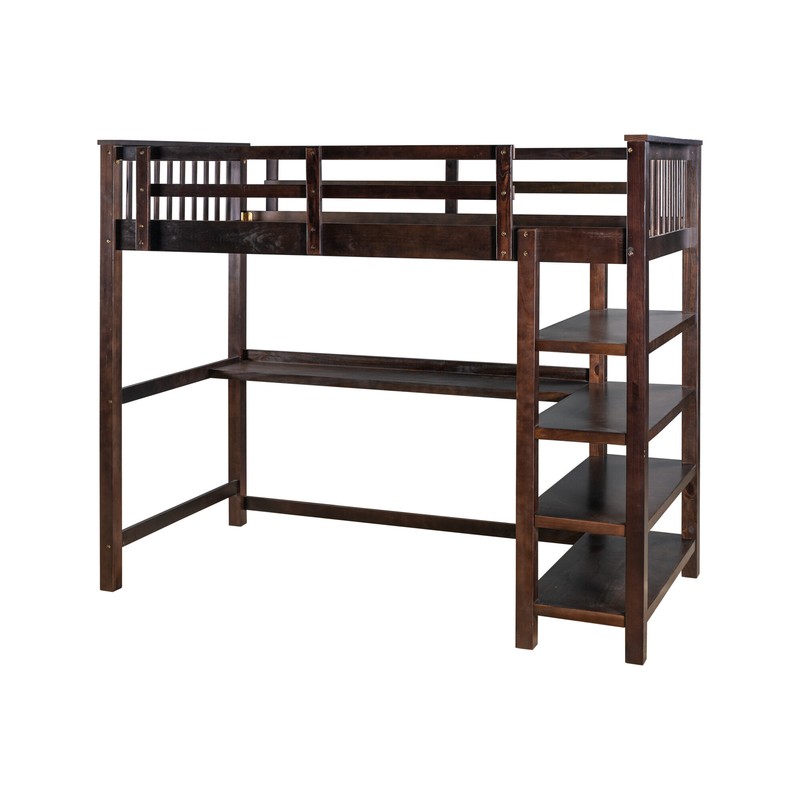 Brithny Loft Bed with Built-in-Desk by Harriet Bee