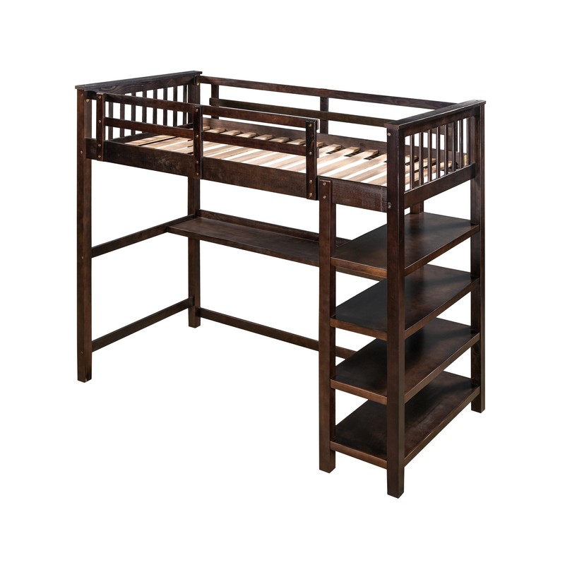 Brithny Loft Bed with Built-in-Desk by Harriet Bee