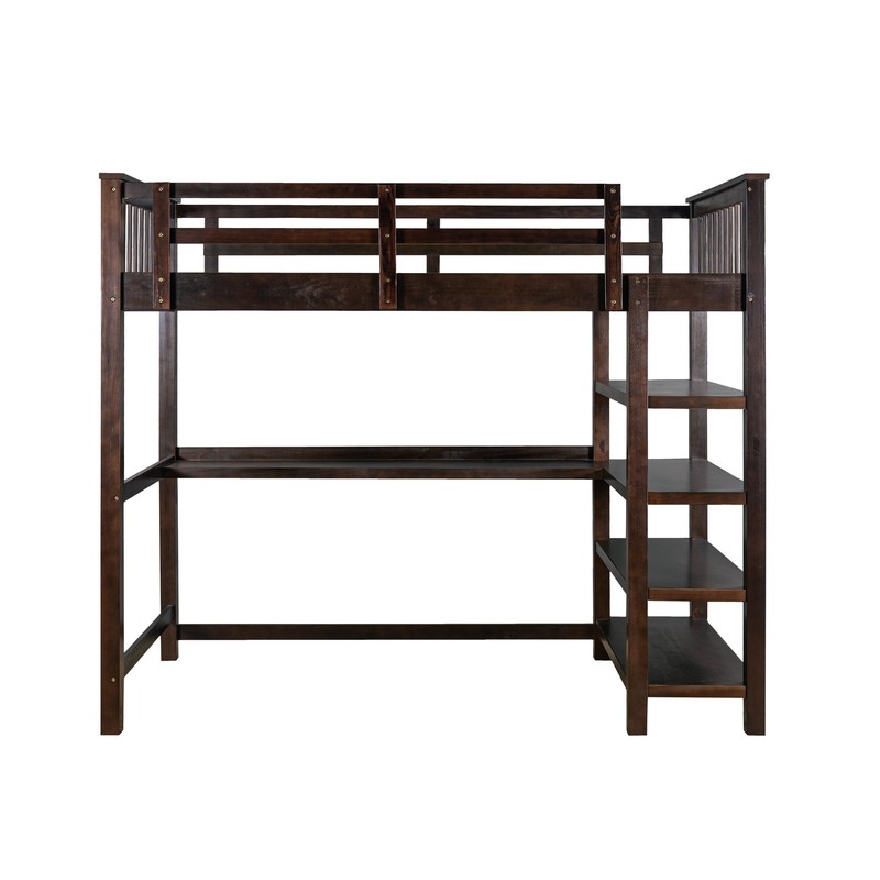 Brithny Loft Bed with Built-in-Desk by Harriet Bee