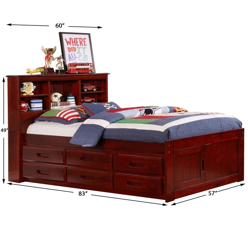 Bronwyen 12 Drawer Solid Wood Bed with Bookcase by Harriet Bee