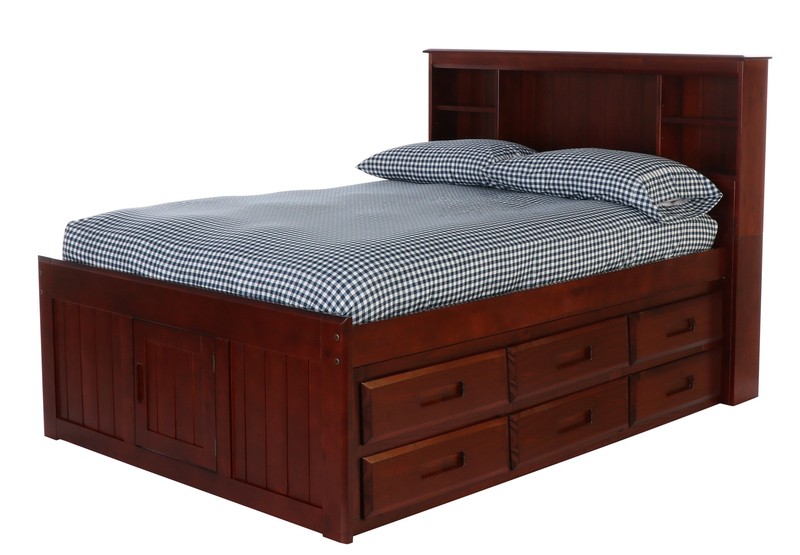 Bronwyen 12 Drawer Solid Wood Bed with Bookcase by Harriet Bee