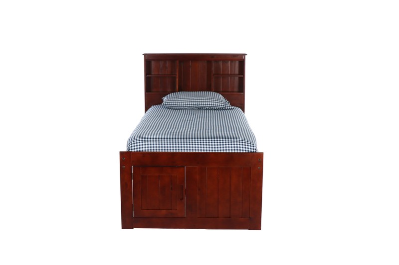 Bronwyen 12 Drawer Solid Wood Bed with Bookcase by Harriet Bee