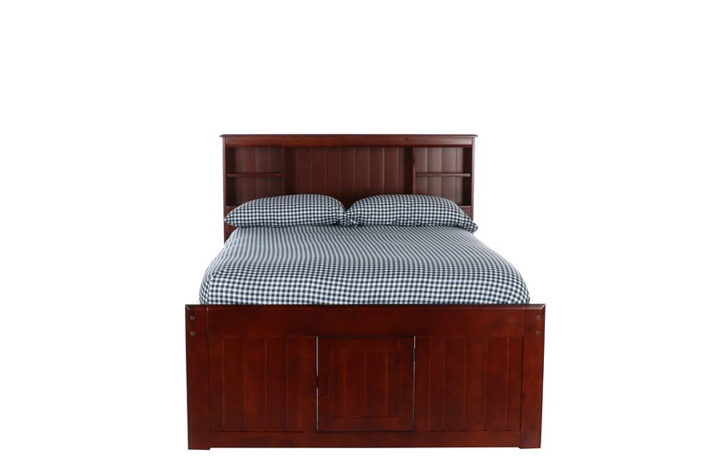 Bronwyen 12 Drawer Solid Wood Bed with Bookcase by Harriet Bee