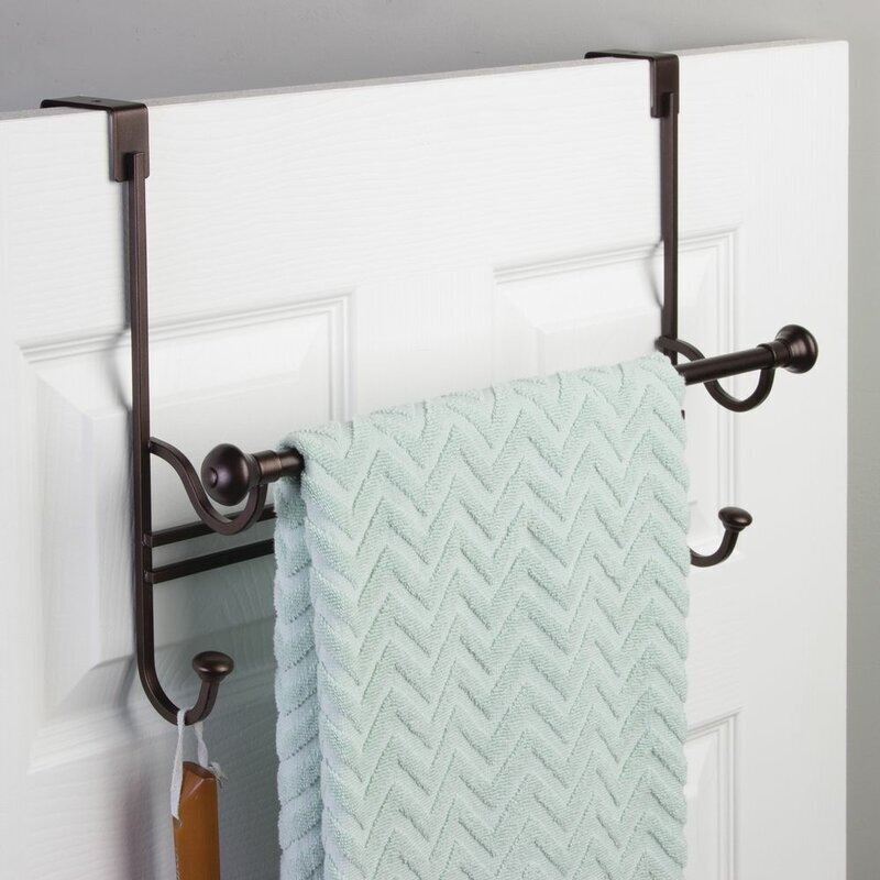 Free Shipping InterDesign Classico Over the Shower Door Towel Rack New 