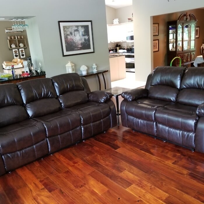 Bryce 2 Piece Faux Leather Reclining Living Room Set