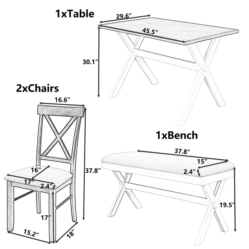 Burnley 4 - Person Dining Set