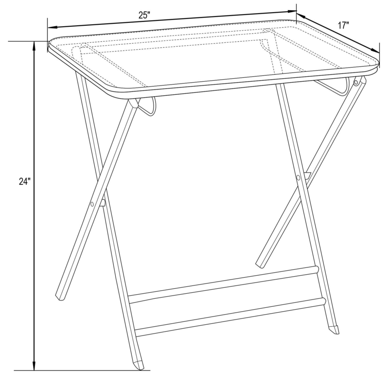 Cambridge 24'' Tall Tray Top Cross Legs End Table