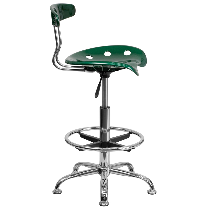 Adjustable Work Shop Stool Foot Rest Tractor Seat Bar Bench Swivel Chair Green 