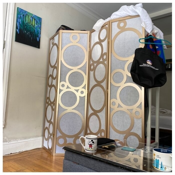 Cantero 70'' W x 70'' H 4 - Panel Solid Wood Folding Room Divider