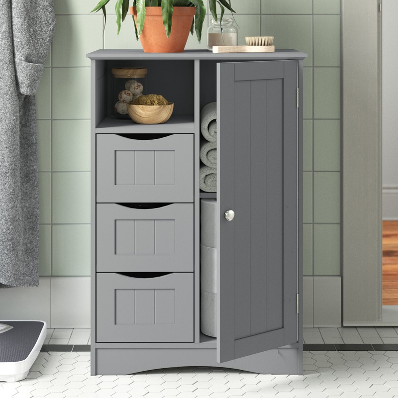 Caril 22.05'' W x 32.1'' H x 13.39'' D Free-Standing Bathroom Cabinet