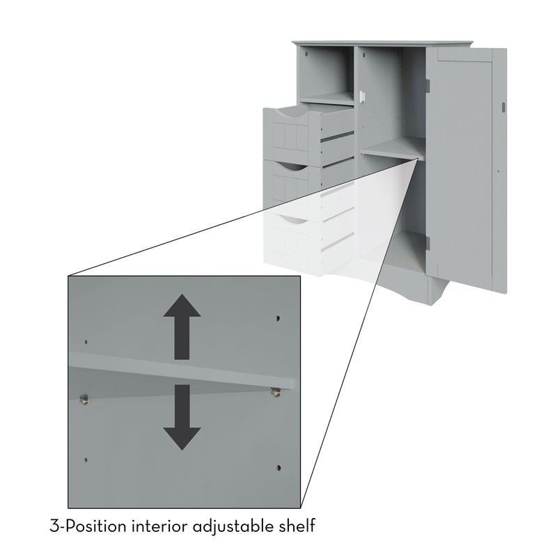Caril 22.05'' W x 32.1'' H x 13.39'' D Free-Standing Bathroom Cabinet