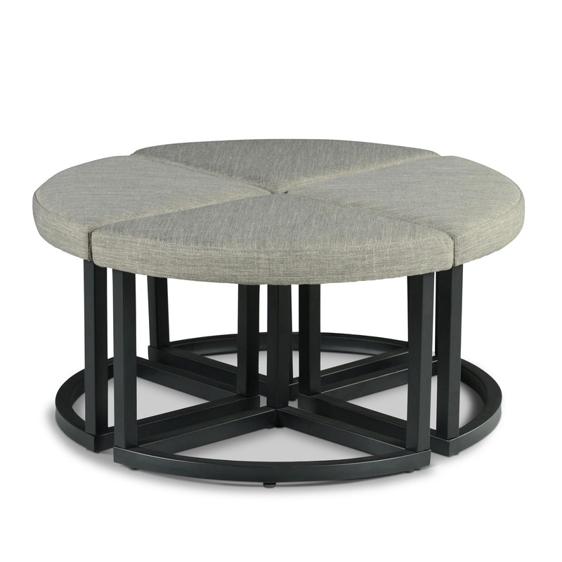 Carloz Cross Legs Coffee Table with Stools