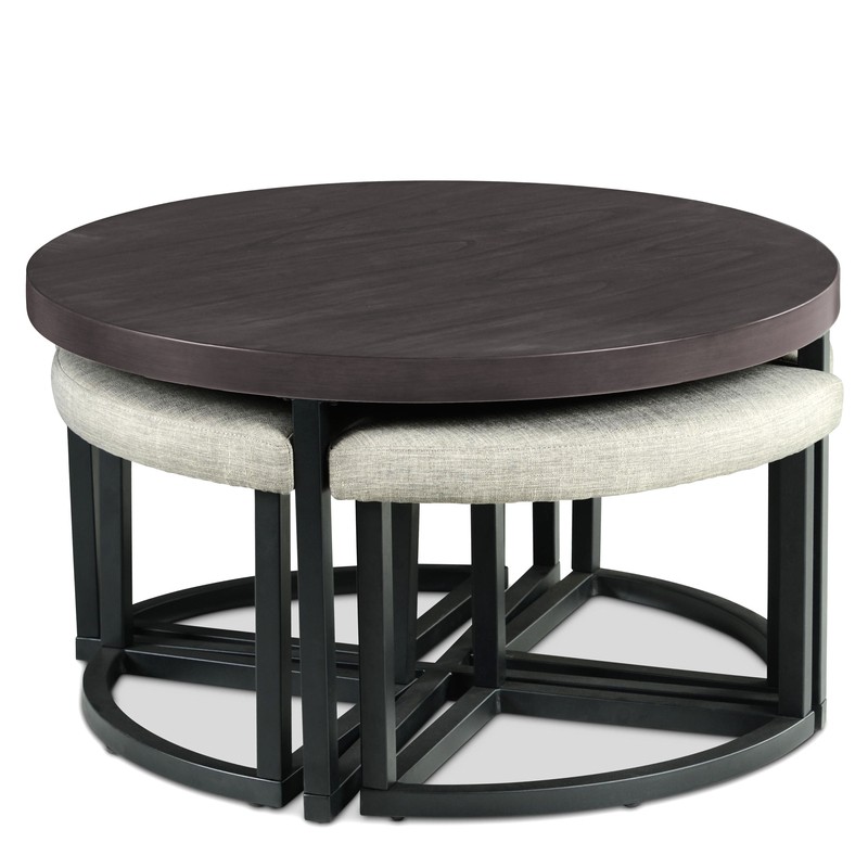 Carloz Cross Legs Coffee Table with Stools