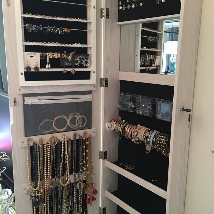 Cassell 16'' Wide Jewelry Armoire with Mirror