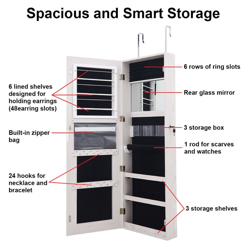 Cassell 16'' Wide Jewelry Armoire with Mirror