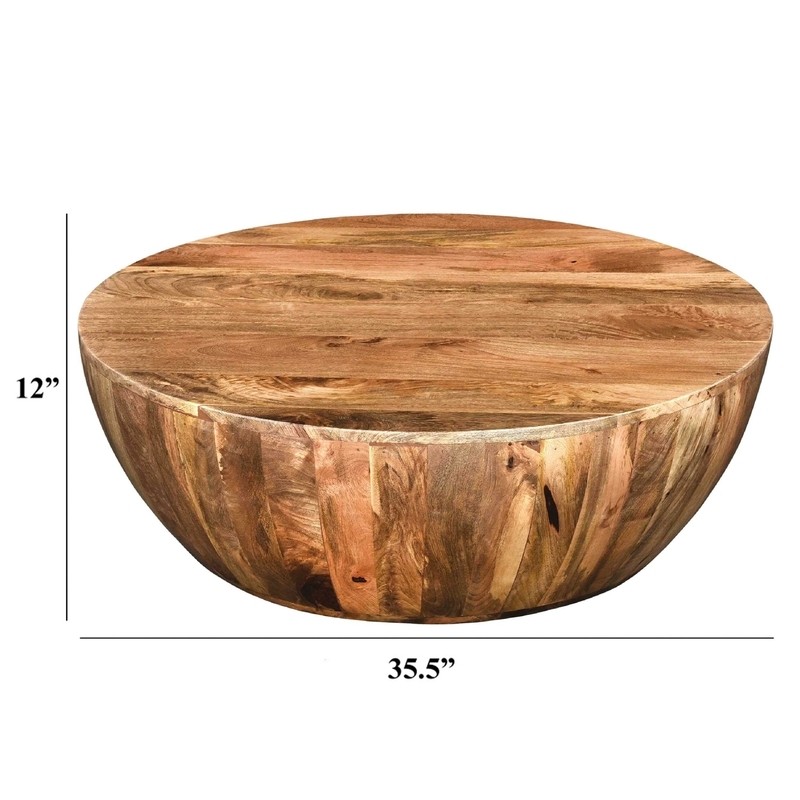 Cassius Solid Wood Drum Coffee Table