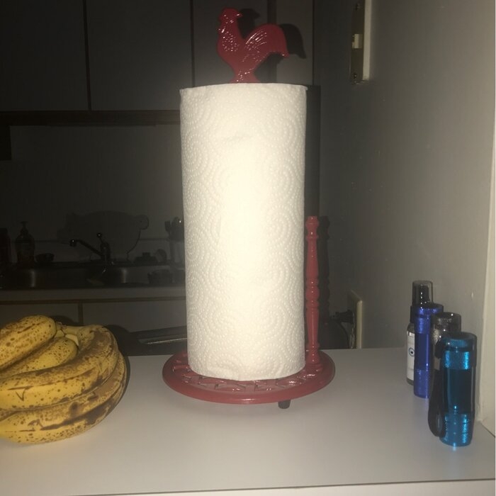Cast Iron Rooster Free Standing Paper Towel Holder