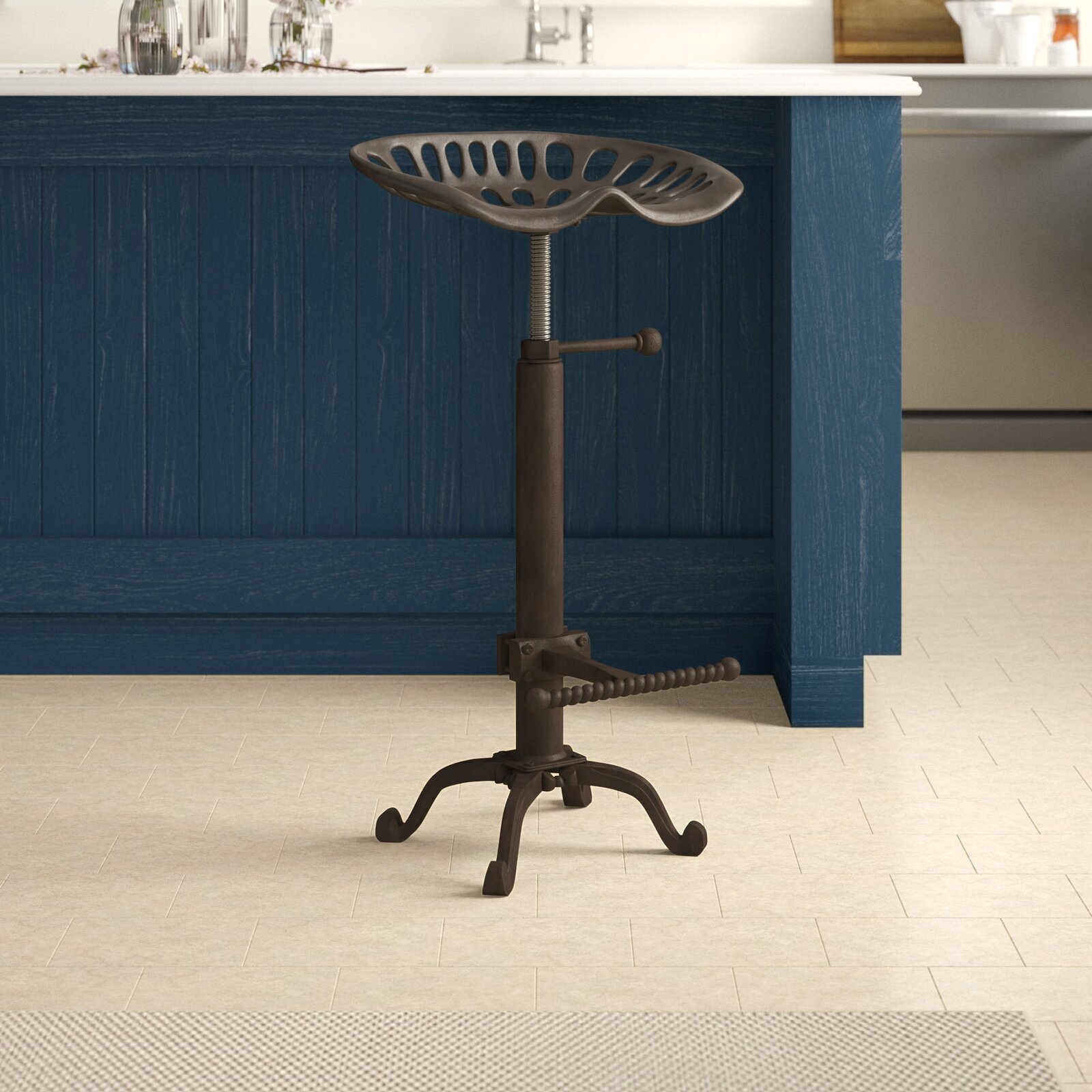 Cast Iron Stool With Tractor Seat
