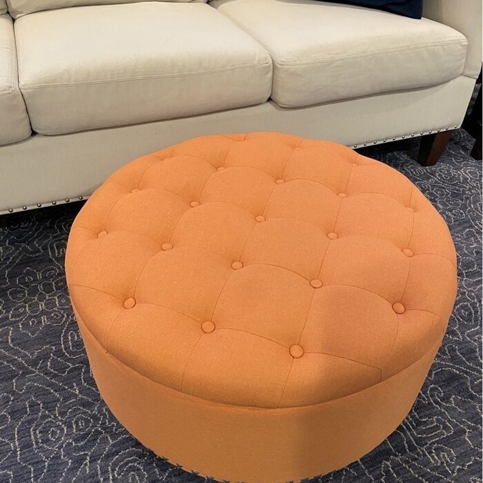 Champlain 30'' Wide Tufted Round Storage Ottoman with Storage