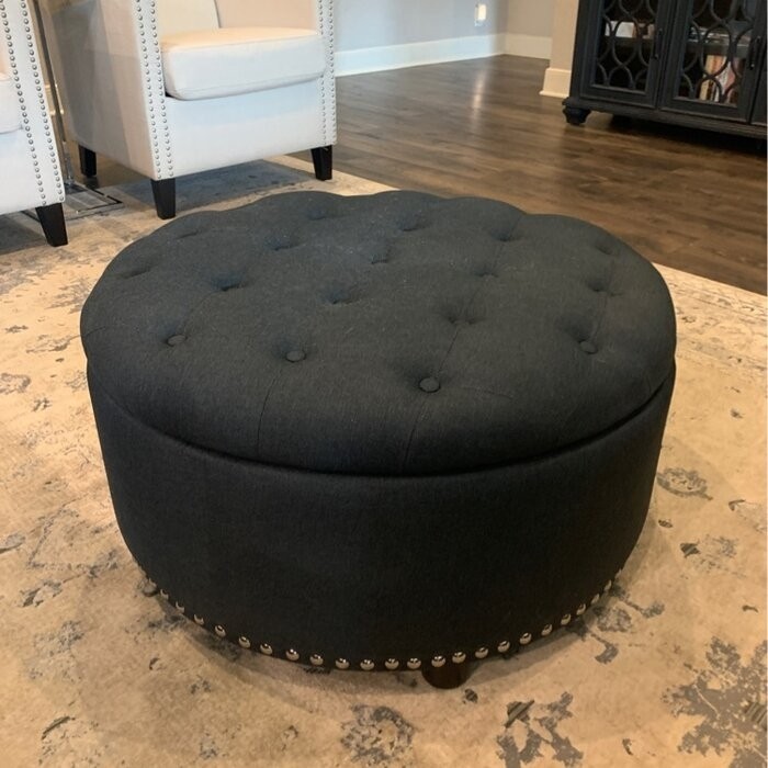 Champlain 30'' Wide Tufted Round Storage Ottoman with Storage