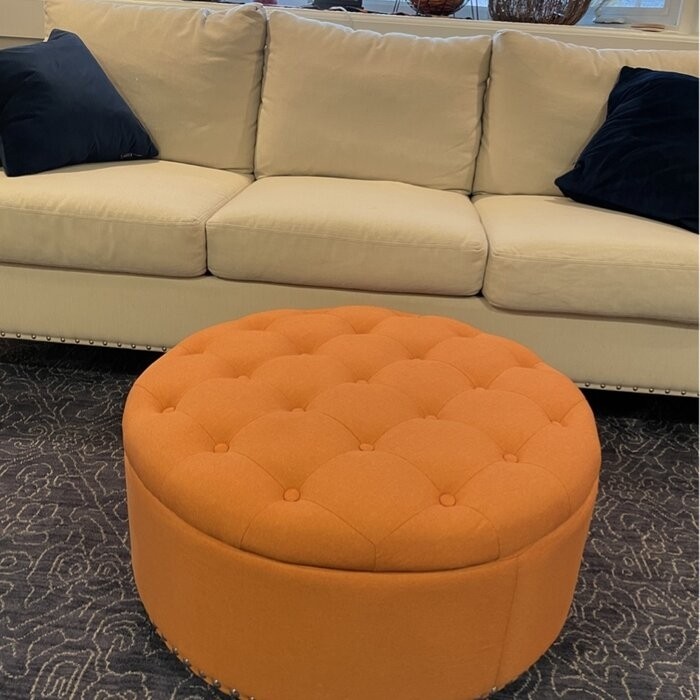 Champlain 30'' Wide Tufted Round Storage Ottoman with Storage