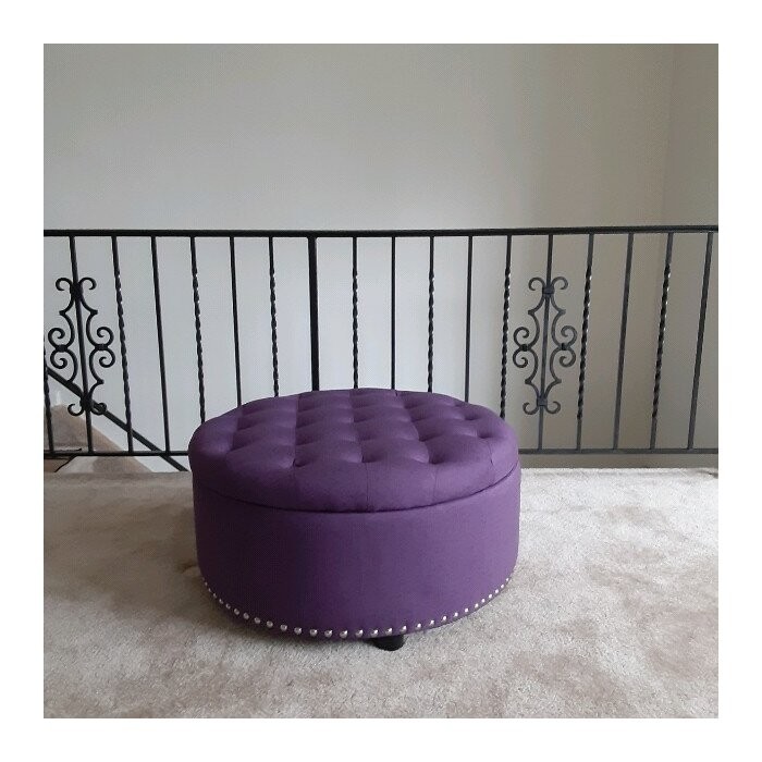 Champlain 30'' Wide Tufted Round Storage Ottoman with Storage