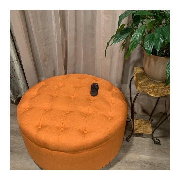 Champlain 30'' Wide Tufted Round Storage Ottoman with Storage