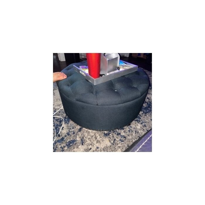 Champlain 30'' Wide Tufted Round Storage Ottoman with Storage