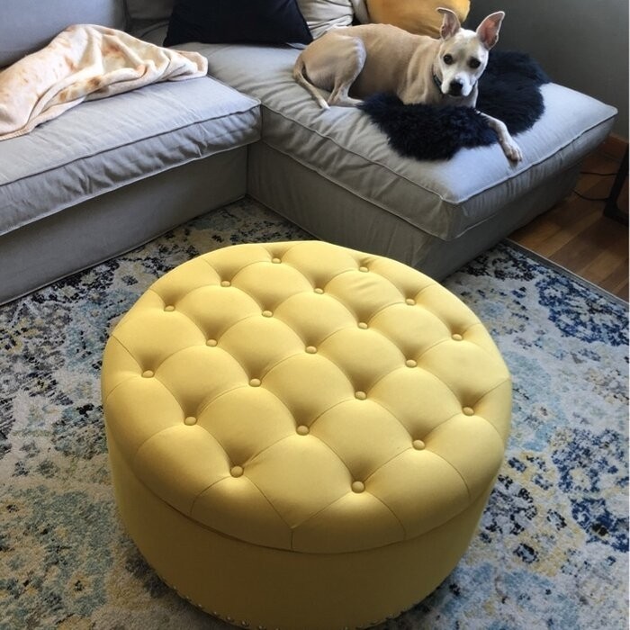 Champlain 30'' Wide Tufted Round Storage Ottoman with Storage