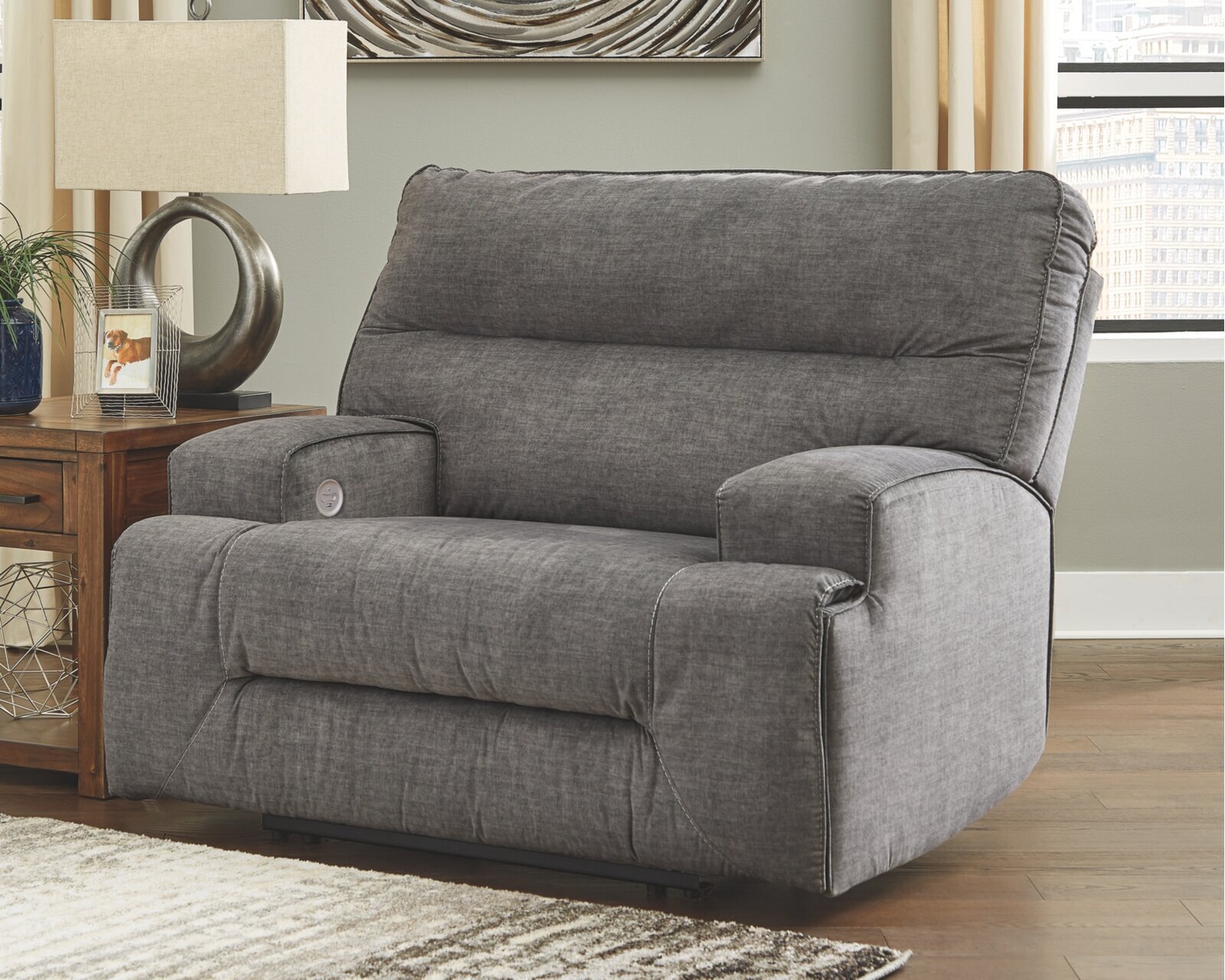 Charcoal Extra Wide Recliner Chair
