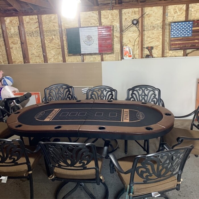 AVAWING 8 Players Foldable Game Poker Table With Cup Holder - On Sale - Bed Bath