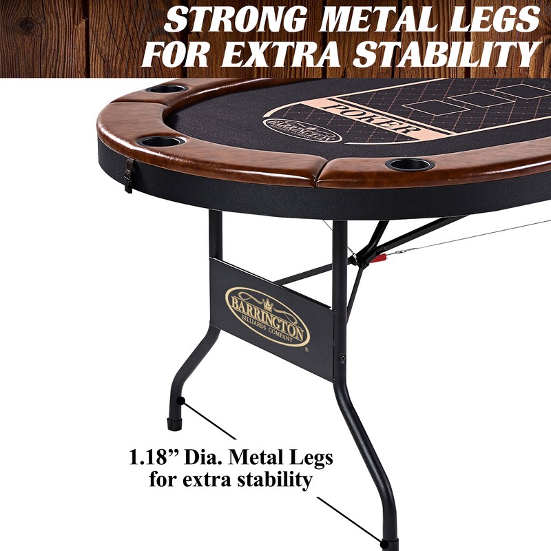 Charleston Premium Texas Hold'em 84" 10 - Player Poker Table