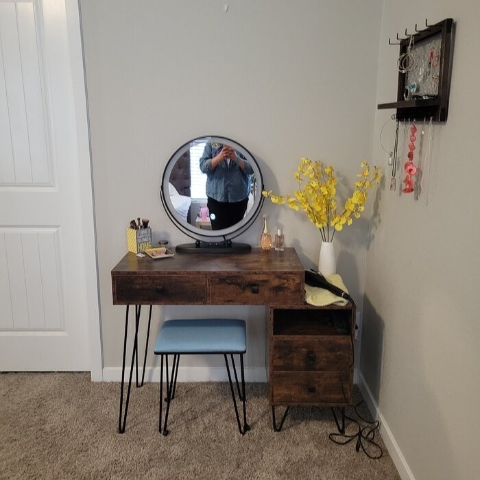 Cheneyville Vanity Set with Stool and Mirror