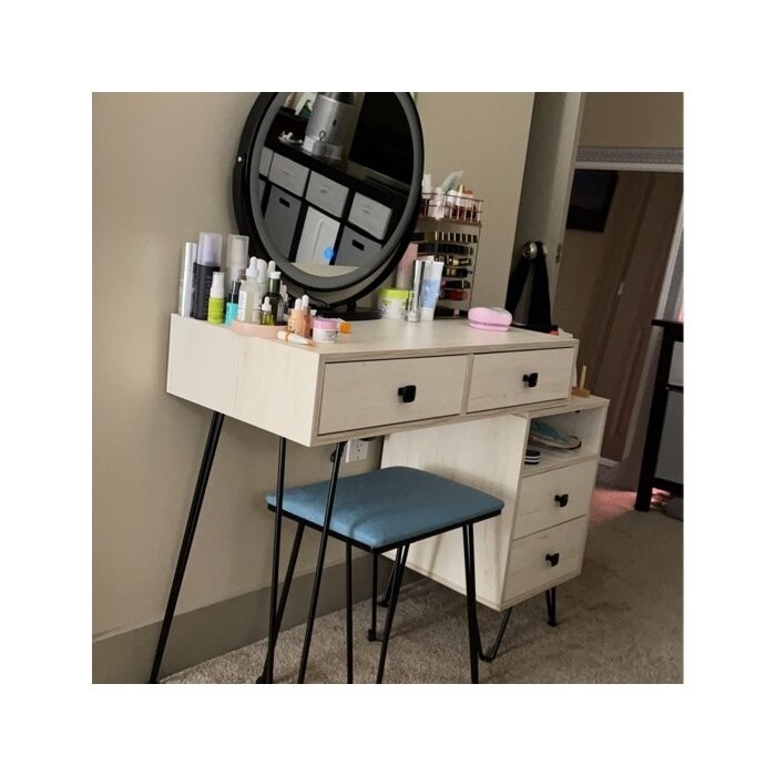 Cheneyville Vanity Set with Stool and Mirror