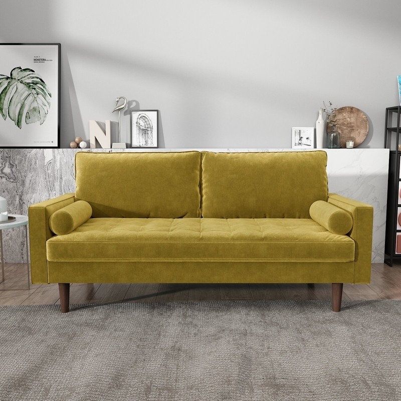 Chretien 70'' Velvet Square Arm Sofa