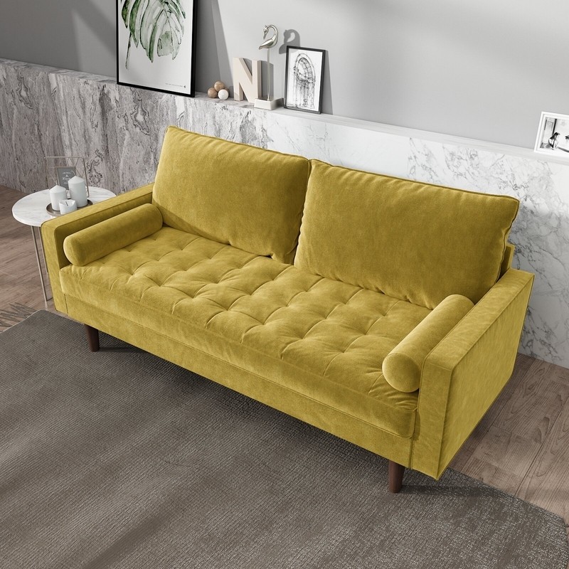 Chretien 70'' Velvet Square Arm Sofa