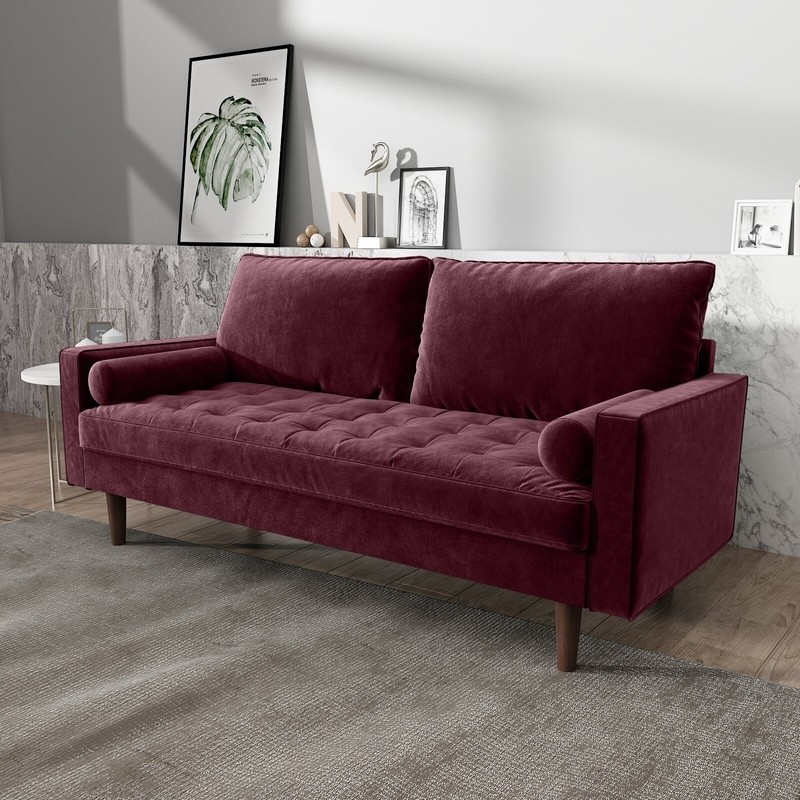 Chretien 70'' Velvet Square Arm Sofa