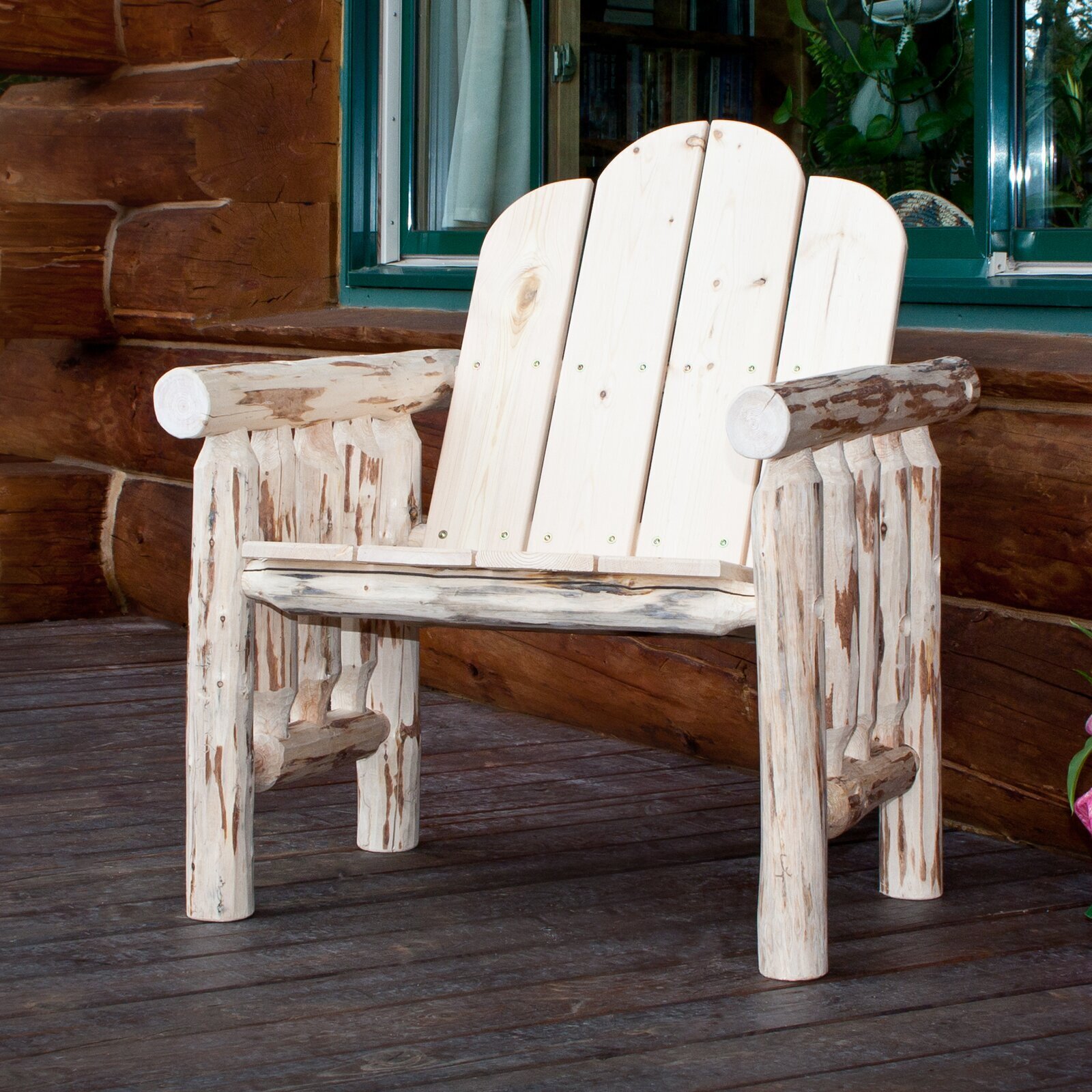 Chunky outdoor log style chair