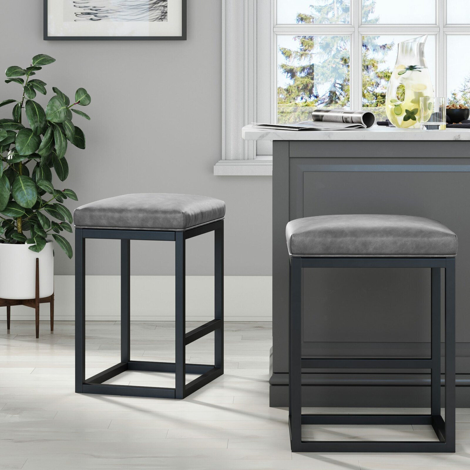 Classic Contemporary Backless Counter Stool 
