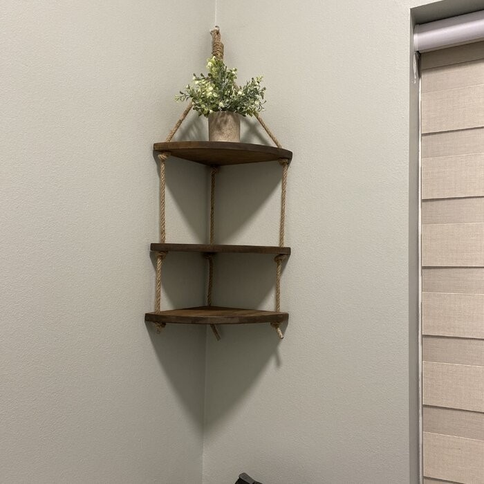 Clayborn Handmade Solid Wood Wall Shelf