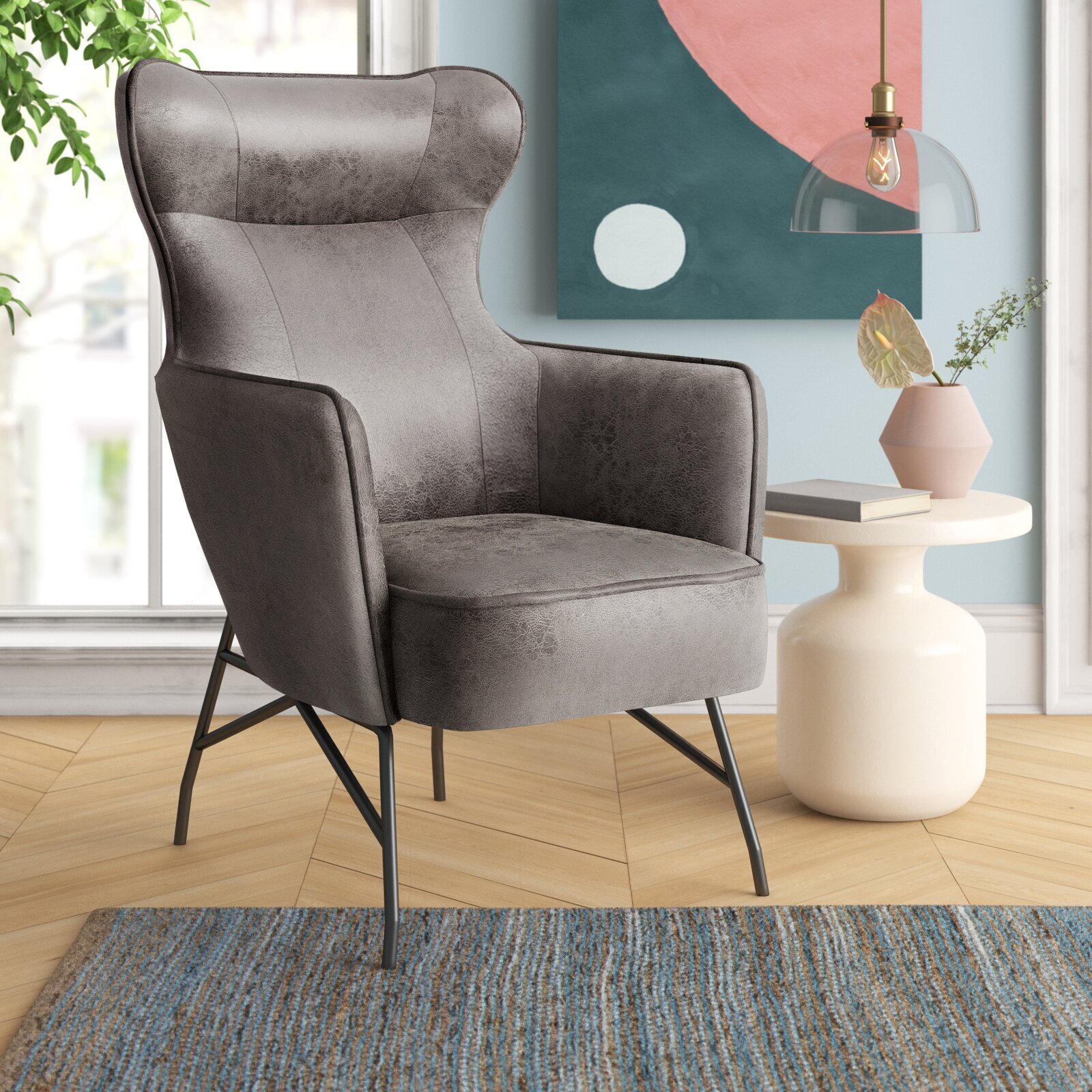 Contemporary Living Room High Back Chair
