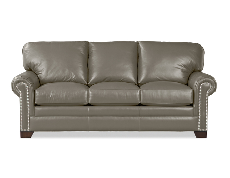 Copola 86'' Genuine Leather Rolled Arm Sofa